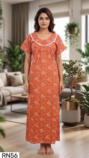 Round Neck Nighty Free Size(XXL)-RN56