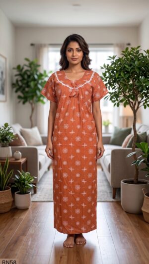 Round Neck Nighty Free Size(XXL)-RN58
