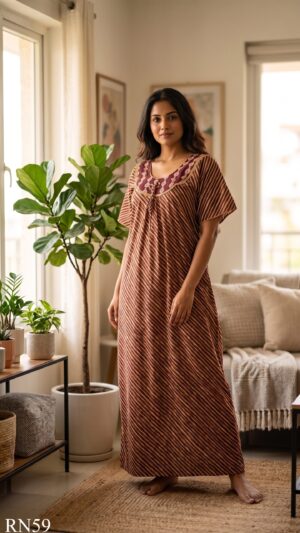 Round Neck Nighty Free Size(XXL)-RN59