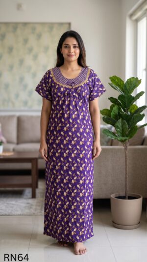 Round Neck Nighty Free Size(XXL)-RN64