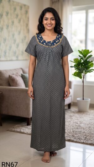 Round Neck Nighty Free Size(XXL)-RN67