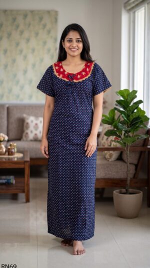 Round Neck Nighty Free Size(XXL)-RN69
