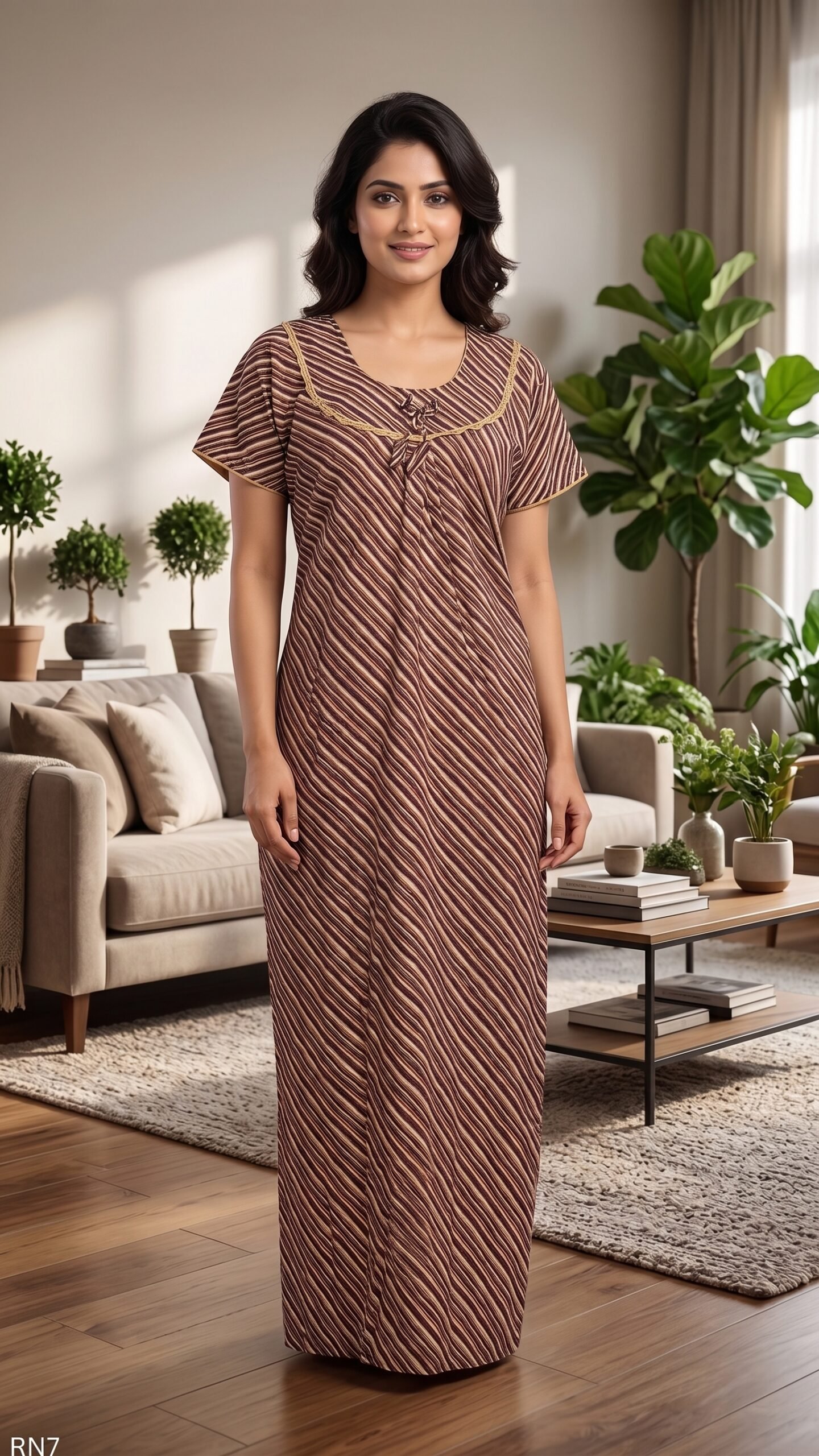 Round Neck Nighty Free Size(XXL)-RN7