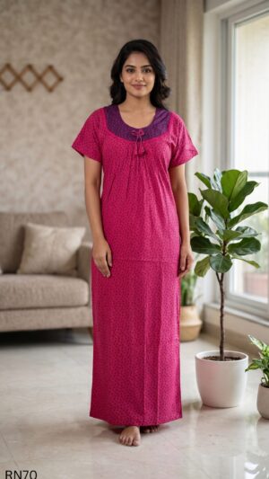 Round Neck Nighty Free Size(XXL)-RN70