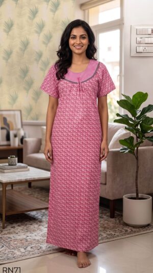 Round Neck Nighty Free Size(XXL)-RN71