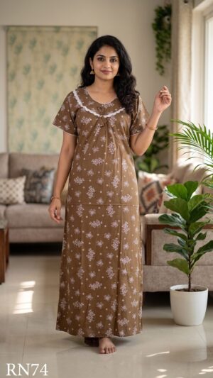 Round Neck Nighty Free Size(XXL)-RN74