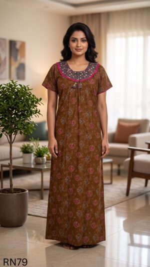 Round Neck Nighty Free Size(XXL)-RN79