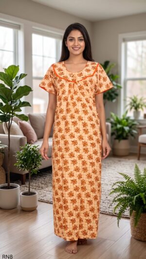 Round Neck Nighty Free Size(XXL)-RN8