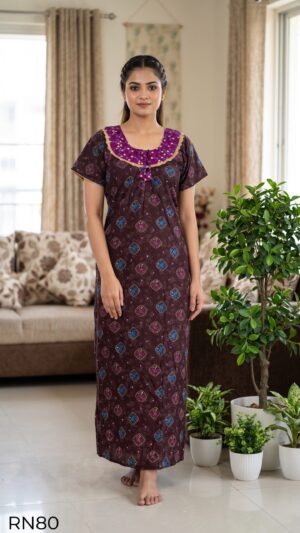 Round Neck Nighty Free Size(XXL)-RN80