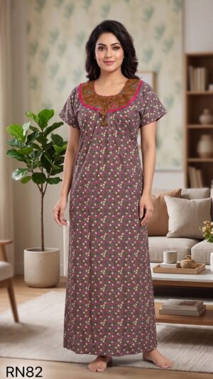 Round Neck Nighty Free Size(XXL)-RN82