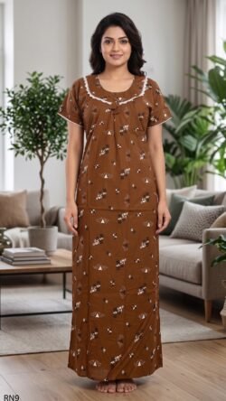 Round Neck Nighty Free Size(XXL)-RN9