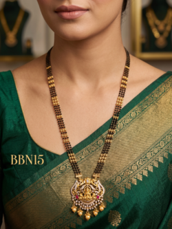 Premium Black Beads Necklace 26 inches-BBN15