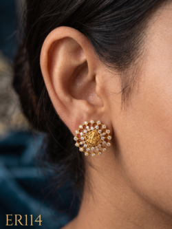 Premium Earring Laxmi Devi Screw Back-ER114