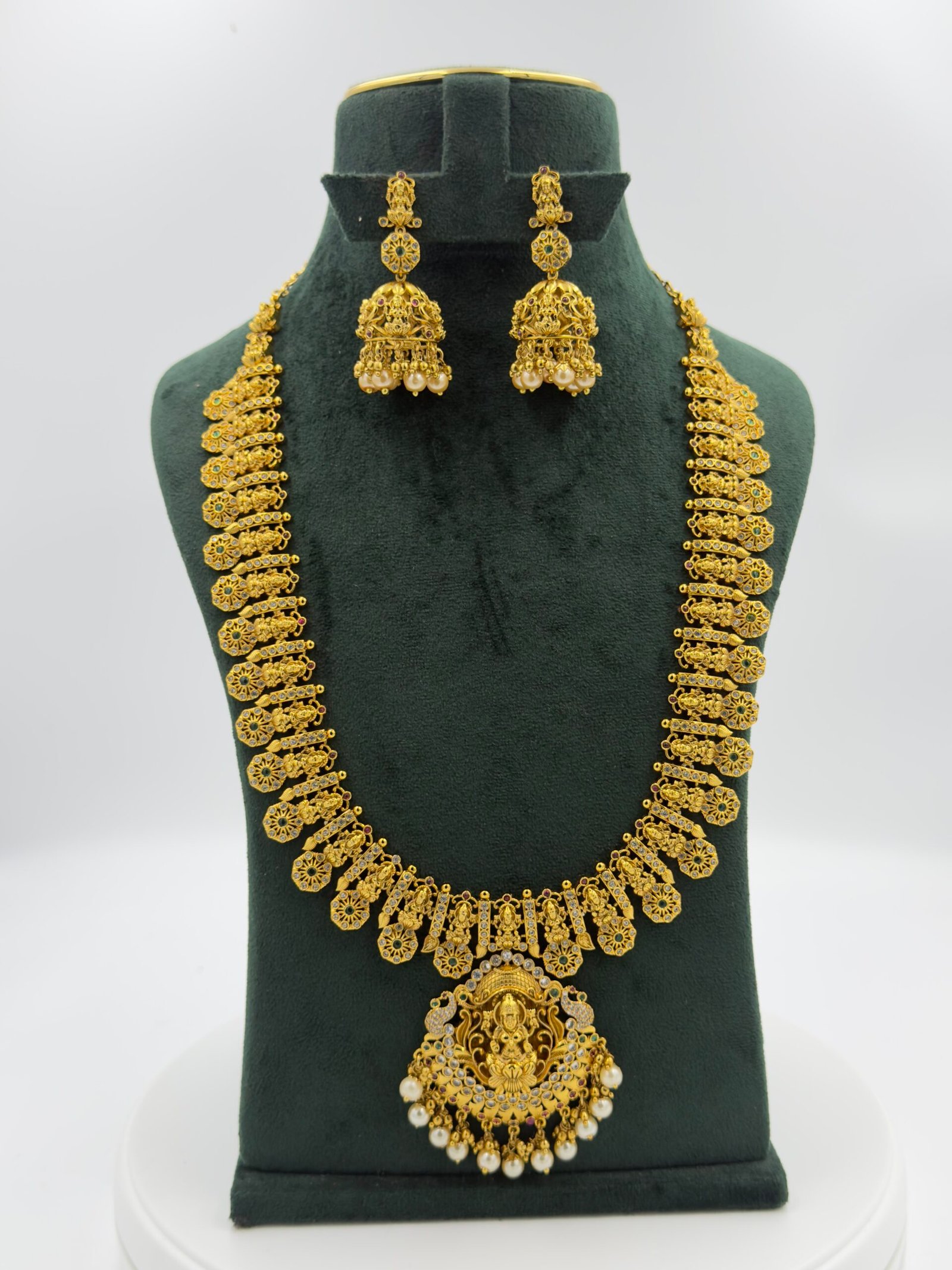 Nakshi Model Long Necklace With Ear Rings-NL102 - Image 2