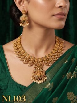 Nakshi Model  Necklace With Ear Rings-NL103