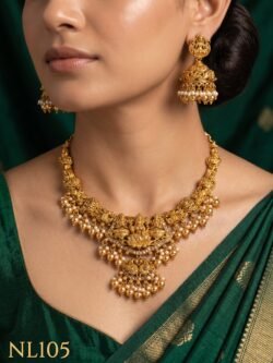 Nakshi Model  Necklace With Ear Rings-NL105