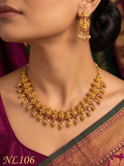 Nakshi Model  Necklace With Ear Rings-NL106