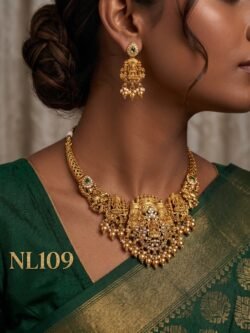 Nakshi Model Necklace With Ear Rings-NL109