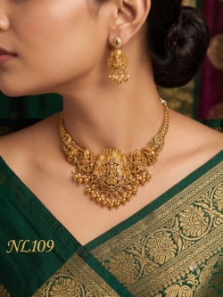 Nakshi Model Necklace With Ear Rings-NL109