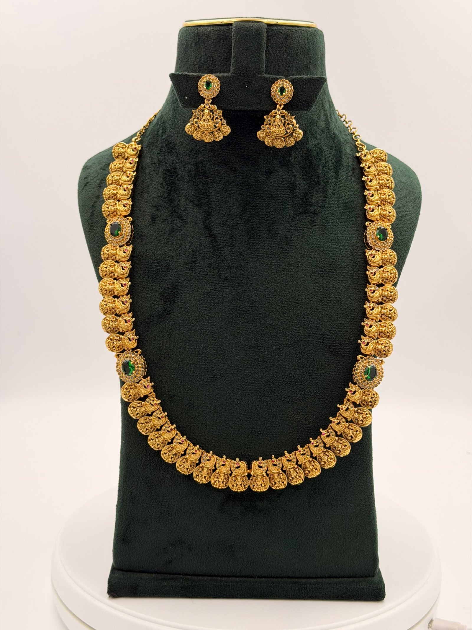 Nakshi Model Long Necklace With Ear Rings-NL111 - Image 2
