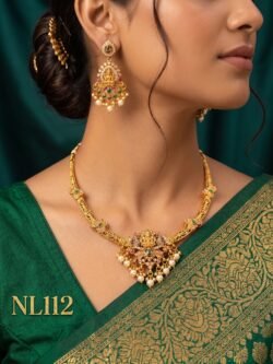 Nakshi Model Necklace  With Ear Rings-NL112