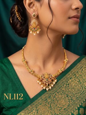 Nakshi Model Necklace  With Ear Rings-NL112