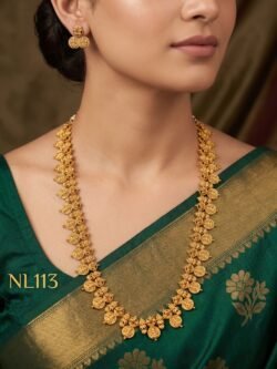 Nakshi Model Long Necklace With Ear Rings-NL113