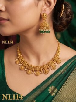 Nakshi Model Necklace  With Ear Rings-NL114