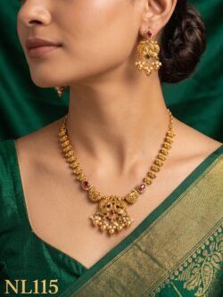 Nakshi Model Necklace  With Ear Rings-NL115