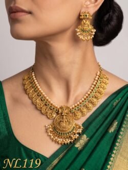 Nakshi Model Necklace  With Ear Rings-NL119