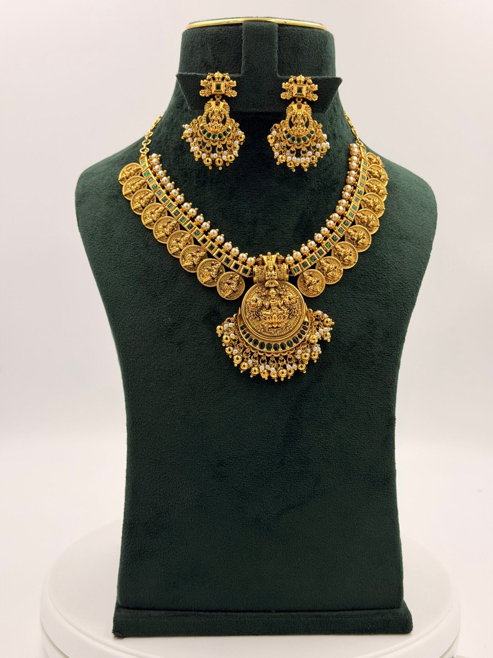 Nakshi Model Necklace With Ear Rings-NL119 - Image 2