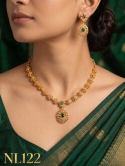Nakshi Model Necklace  With Ear Rings-NL122