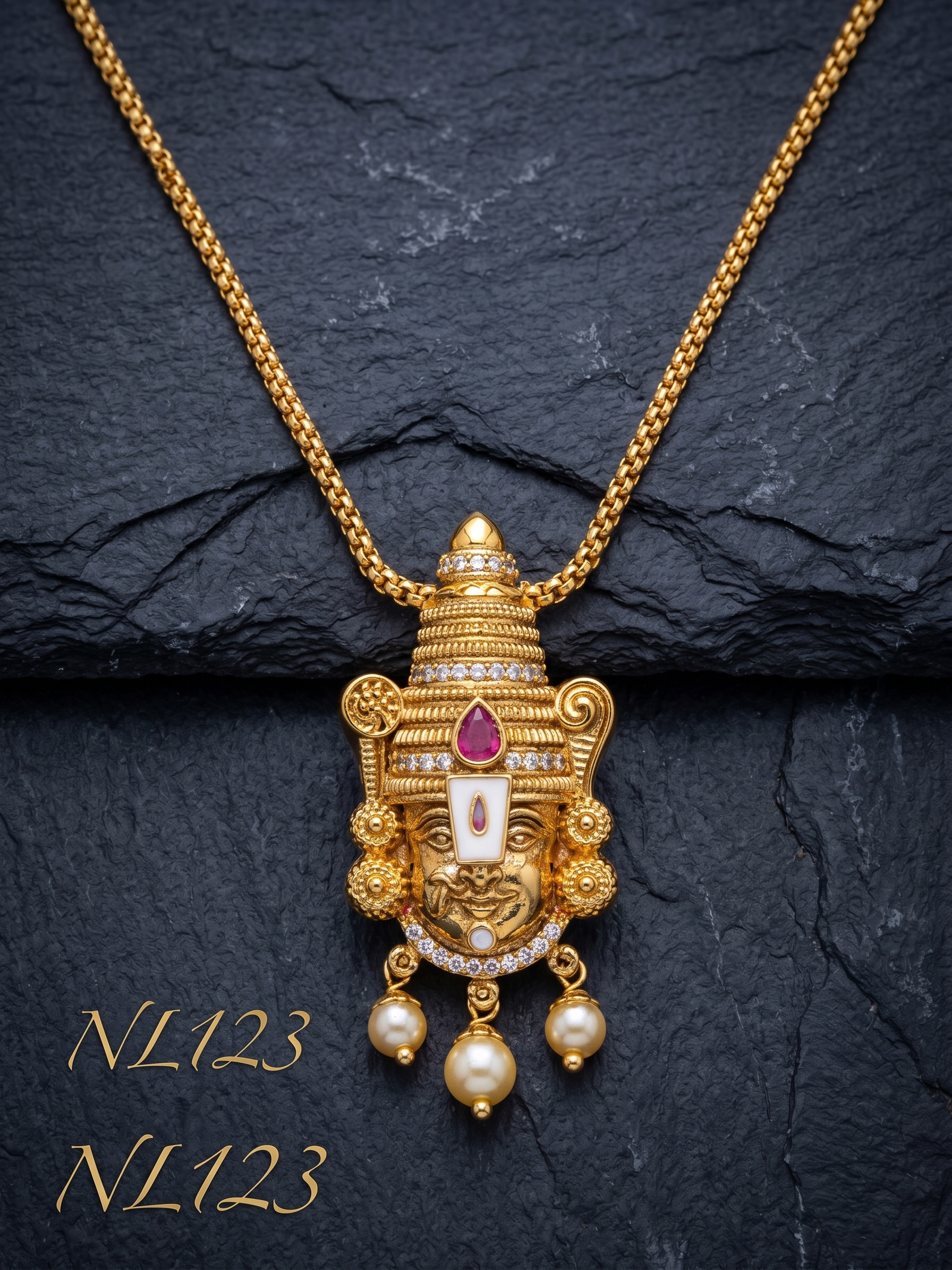 Nakshi Model Necklace With Ear Rings-NL123 - Image 2