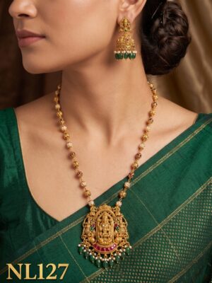 Nakshi Model Necklace  With Ear Rings-NL127