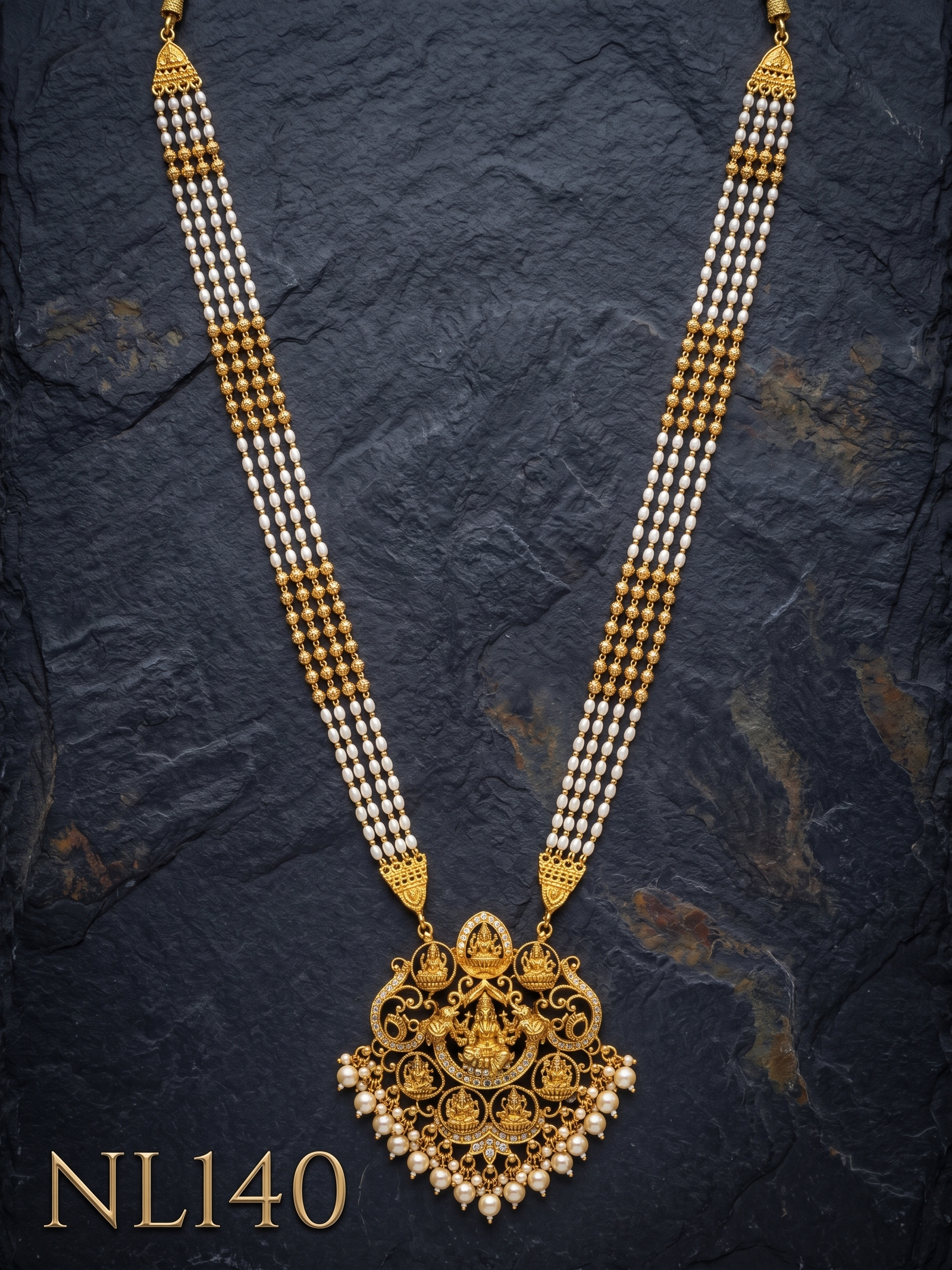 Nakshi Model Necklace With Ear Rings-NL140 - Image 2