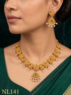 Nakshi Model Necklace  With Ear Rings-NL141