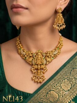 Nakshi Model Necklace  With Ear Rings-NL143