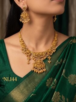 Nakshi Model Necklace  With Ear Rings-NL144