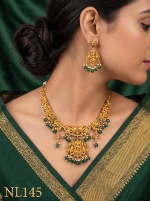 Nakshi Model Necklace  With Ear Rings-NL145