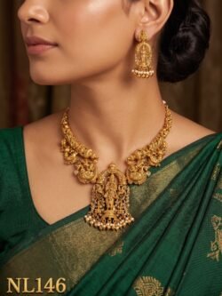 Nakshi Model Necklace  With Ear Rings-NL146