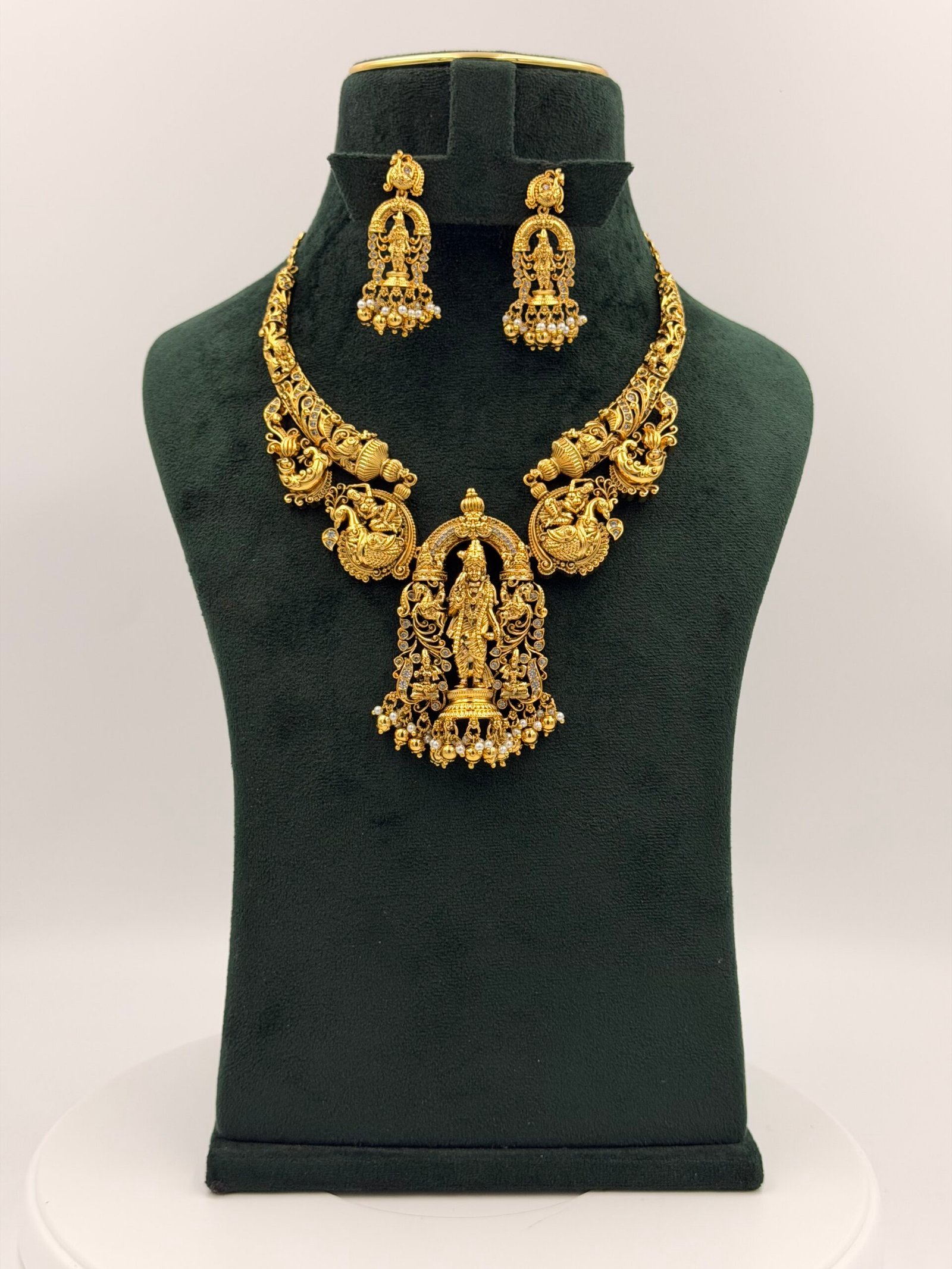 Nakshi Model Necklace With Ear Rings-NL146 - Image 2