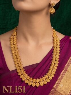 Nakshi Model Long Necklace With Ear Rings-NL151