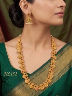 Nakshi Model Long Necklace With Ear Rings-NL152