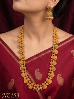 Nakshi Model Long Necklace With Ear Rings-NL153