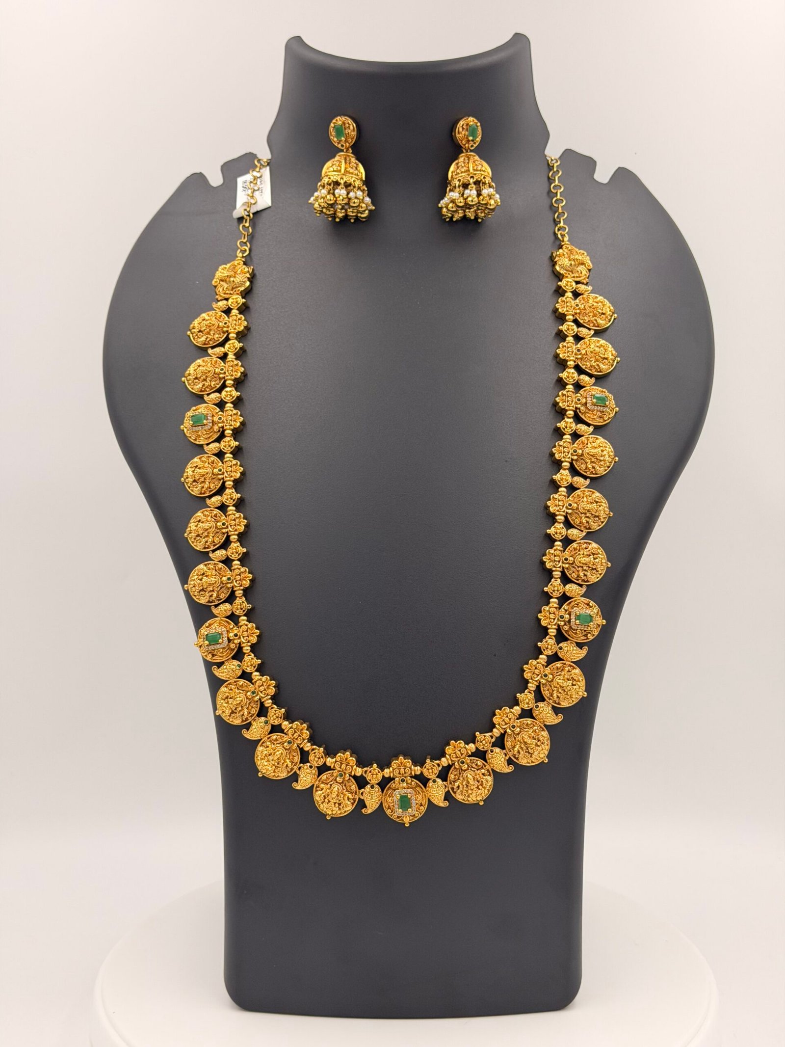 Nakshi Model Long Necklace With Ear Rings-NL153 - Image 2