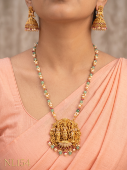 Nakshi Model Necklace  With Ear Rings-NL154