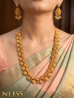 Nakshi Model Necklace  With Ear Rings-NL155