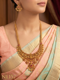 Nakshi Model Necklace  With Ear Rings-NL157