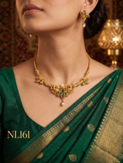 Nakshi Model Necklace  With Ear Rings-NL161