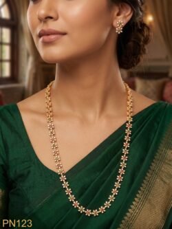 Panchaloham  Necklace With Ear Rings 26 inches Length-PN123